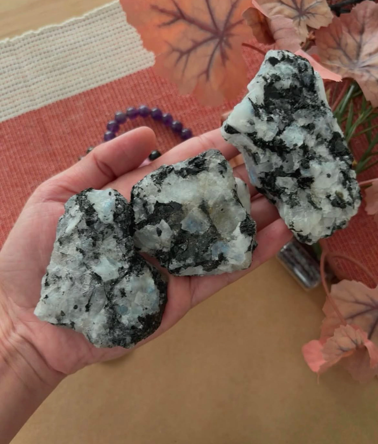 Rainbow moonstone raw chunks