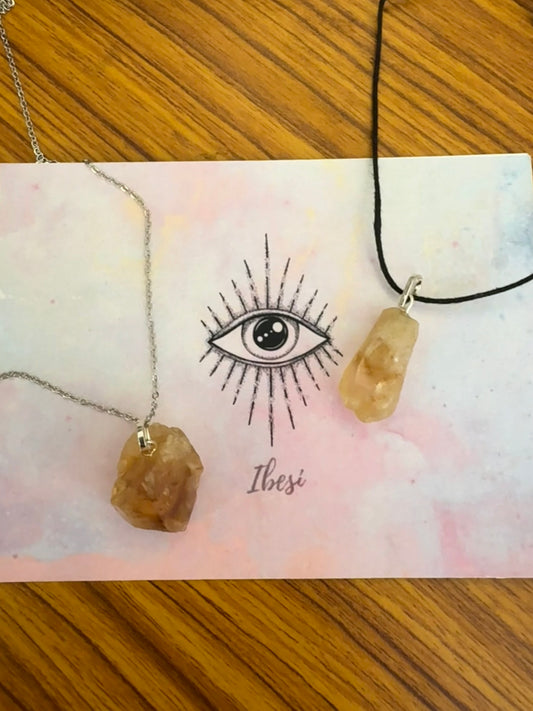 Citrine raw point pendants