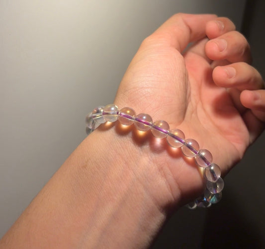 Aura clear quartz 8mm bracelet