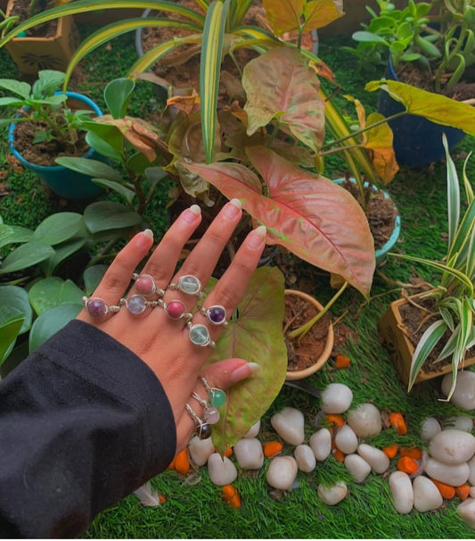 Crystal Wire Wrapped Rings.
