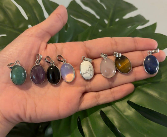 Dainty Oval Pendants.